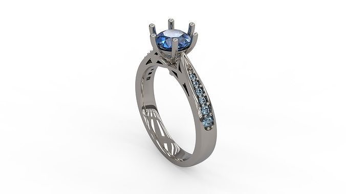 elmas Solitaire yüzük mücevher KADIN takı yüzükler altın yazdırılabilir gümüş düğün nişan parlak platin 3D print model - Mito3D