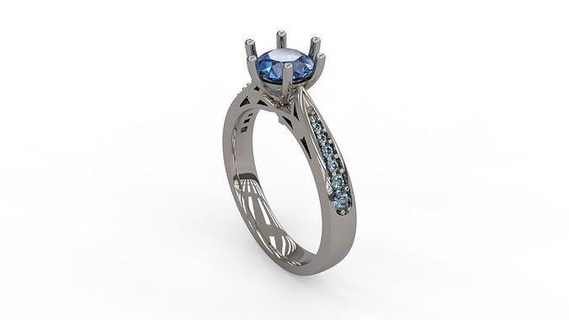diamante solitario anillo joyería mujer joya anillos oro imprimible plata Boda compromiso brillante platino 3d print model - Mito3D