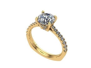 diamante solitario d'oro argento gioielleria squillare anelli 3d print model - Mito3D