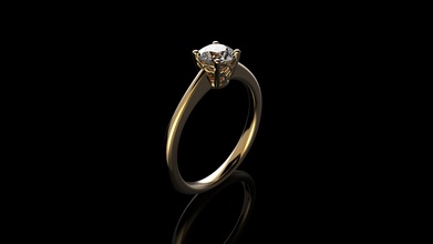 el solitario de diamante anillo la joyería oro moda sterling plata compromiso boda brillante y belleza los anillos 3d print model - Mito3D