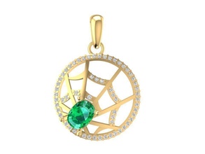 diamond spider web pendant women 1185 jewelry fashion accessories gold man men woman unisex design pendants 3d print model - Mito3D