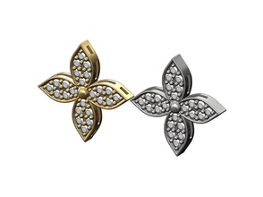 diamant étoile fleur pendentif ornement bijoux imprimable Louis Vuitton mode luxe accessoires Collier charme réplique bracelet lv regard pendentifs 3d print model - Mito3D