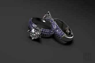 Diamant Stein Ring weiblich wunderschönen Schmuck Luxus Edelstein Wachs druckbar Stil Mode drucken Juwel anmutig Silber Ringe 3d print model - Mito3D