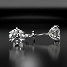Diamant Bolzen Ohrringe drucken Hochzeit Mode klassisch poliert Zubehörteil Gold Schmuck 3d print model - Mito3D