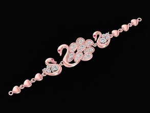 diamond swan bracelets women 939 jewelry fashion accessories gold woman design 3d print model - Mito3D