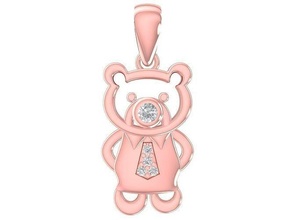 diamond teddy bear pendant 3058 jewelry fashion accessories gold woman women design kid girl pendants 3d print model - Mito3D
