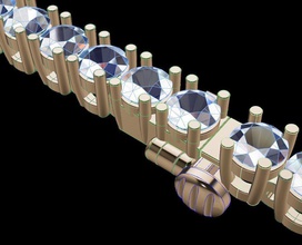 diamant tennis bracelet 3 mm lien bijoux calcul gemmes mode femelle femmes Hommes Collier délicat ancien moderne luxe 3d print model - Mito3D