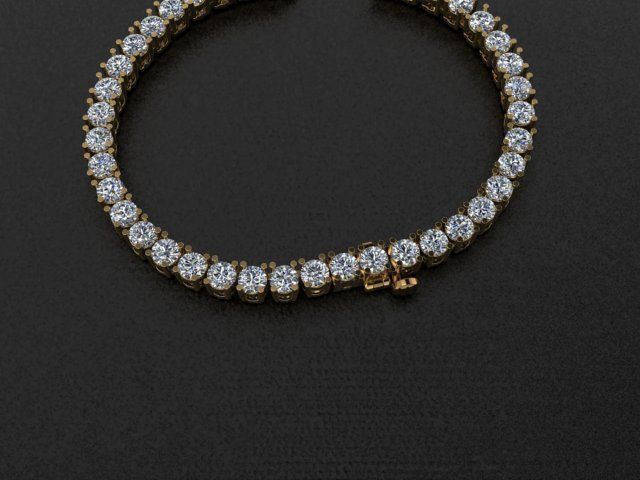 diamond tennis necklace links 3mm jewelry luxury fashion bracelet gem printable women female male design diamonds pendant gold trend necklaces 3D print model - Mito3D