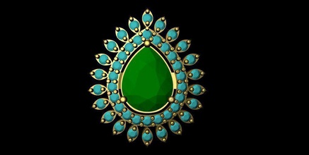 diamante tops jóias yearing a moda ouro macking molde brincos 3d print model - Mito3D