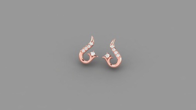diamond tops jewelry rosegold printable earring jewel earrings 3d print model - Mito3D