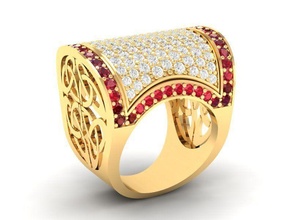 diamond treasure chest ring women 426 jewelry fashion accessories gold woman design fengshui rings 3d print model - Mito3D