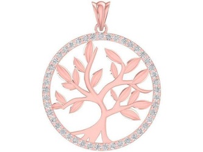 diamond tree life pendant 3076 jewelry fashion accessories gold woman women design fengshui pendants 3d print model - Mito3D