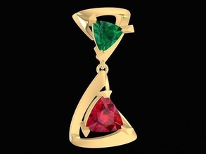 diamond triangle pendant 3207 jewelry fashion accessories gold design woman women pendants 3d print model - Mito3D