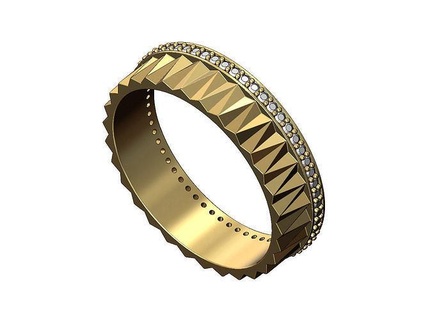 elmas üçgensel yönler motif grup yönlü faset geometrik yüzük düğün nişan moda takı yazdırılabilir altın gümüş mücevher sterlin Desen parlak lüks süs yüzükler 3d print model - Mito3D
