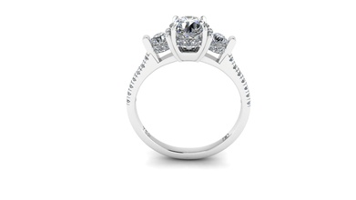 diamond trilogy engagement ring jewelry diamonds gold jewel printable engagem jewellery silver platinum wedding sterling fashion beauty sapphire rings 3d print model - Mito3D