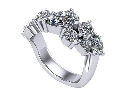 Diamant Twist Ring golden silve Schmuck Ringe 3d print model - Mito3D