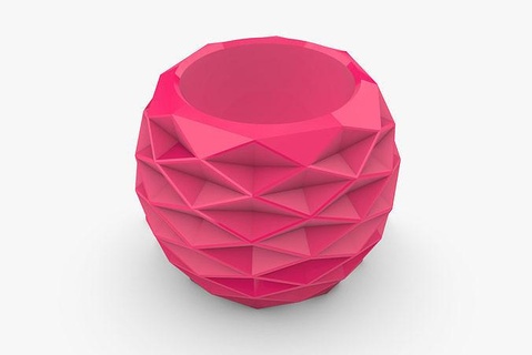 diamante vaso stazionario contenitore pentola geometrico 3dprint plastica fabbricazione digitale arredamento fioriera decorazione Casa 3d print model - Mito3D