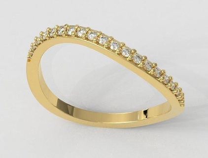 diamante ola anillo oro joyería joya anillos paulorani moda clásico moderno plata adolescente 3d print model - Mito3D