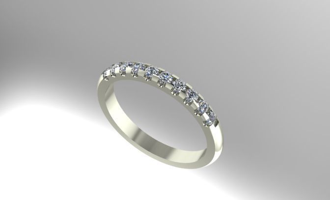 nozze di diamante della band gioielli matrimonio anello diamanti stampabile anelli 3D print model - Mito3D