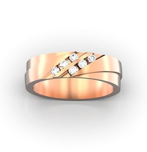 diamond wedding band jewelry ring gold precious platinum printable rings 3D print model - Mito3D