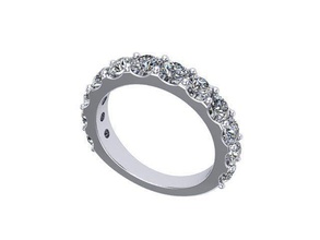 diamante Boda banda dorado plata joyería joya anillo anillos 3d print model - Mito3D