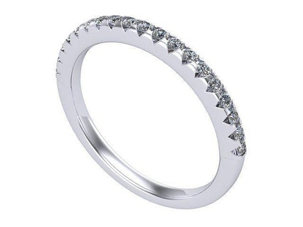 diamant mariage bande d'or argent bijoux bague anneaux 3d print model - Mito3D