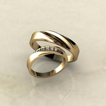 diamant bande de mariage anneau bijoux joyau l'anneau le la mariée bandring les anneaux l'engagement pierres précieuses or goldring 3d print model - Mito3D