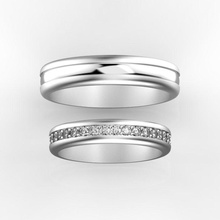 bande di nozze diamante gioielli anello anelli matrimonio preziosi gioiello oro weddingband whitegold band 3d print model - Mito3D