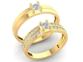 diamond wedding ring 1526 jewelry fashion accessories gold design rings 3d print model - Mito3D
