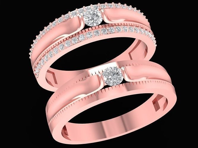 diamante Boda anillo 2457 joyería joya Moda accesorios oro diseño anillos 3D print model - Mito3D