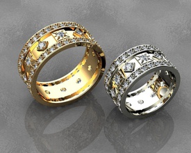 diamond wedding rings jewelry gold engagement platinum gemstone brilliant 3d print model - Mito3D