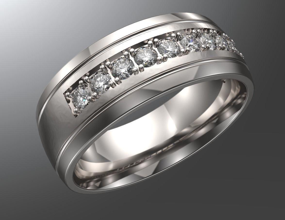 diamond wedding rings jewelry precious gem forever gold silver printable ring brilliant stl 3dm 3D print model - Mito3D