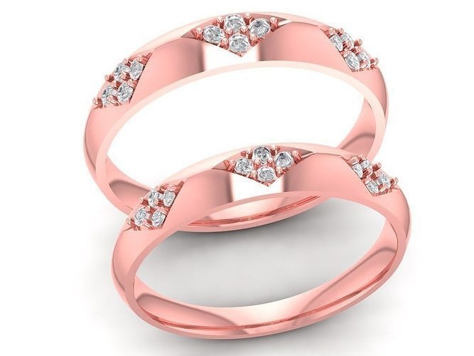 diamante Boda anillos 2715 joyería joya Moda accesorios oro diseño 3D print model - Mito3D