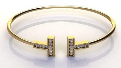 diamante fio pulseira ouro jóia joalheria imprimível jóias esterlina luxo platina Tiffany Projeto moderno contemporâneo moda beleza gema pulseiras 3d print model - Mito3D