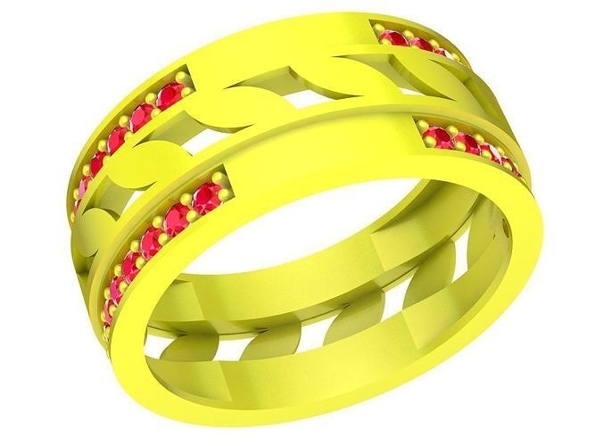 diamond women band ring 5028 jewelry fashion accessories gold new design pendants 3D print model - Mito3D