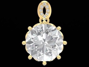 diamond women pendant 3262 jewelry fashion accessories gold woman design pendants 3d print model - Mito3D
