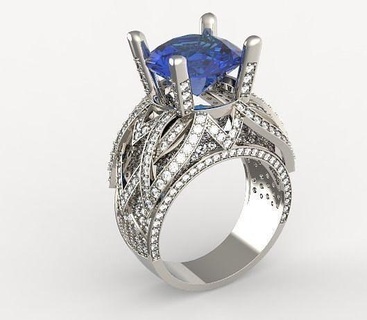 diamante mujer anillo 001 oro plata pulsera joya joyería arete lujo diseño imprimible colgante pendiente collar anillos 3d print model - Mito3D