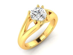 diamante mujer solitario anillo 3dm stl joyería joya banda Boda oro aureola anillos compromiso imprimible plata libra esterlina 3d print model - Mito3D