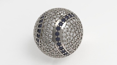 diamonds baseball pendant jewelry gold luxury game jewel model cad 3dmodel print pendants 3d print model - Mito3D