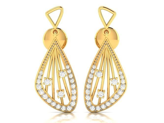 diamonds earrings jewelry print 3dprinted jewellery printable design jewel golden fashion printabl printing gold prototyping silver women gem diamond earring rings 3D print model - Mito3D