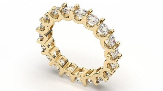 diamants magnifique éternité bague bijoux or imprimable anneaux diamant brillant sterling engagement platine précieux luxe mariage bijou blanc gemme 3d print model - Mito3D