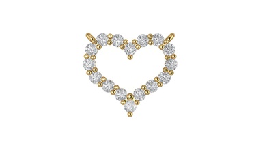 diamonds heart pendant 3d print model jewelry silver diamond love gold pendants 3d print model - Mito3D