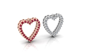 les diamants en forme de coeur pendentif bijoux cœur l'amour la st-valentin saint-valentin petite amie diamods 3dd joyau passion chérie whitegold pendentifs le charme collier gem or pierre précieuse 3d print model - Mito3D