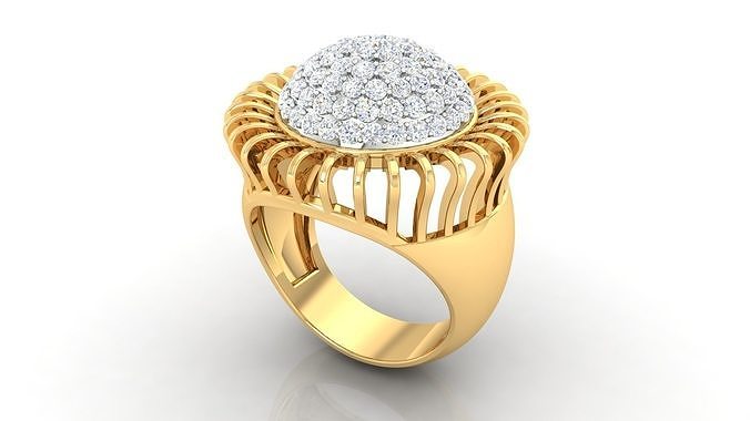 diamantes alto joalheria coquetel anel argolas solitário esterlina diamante platina casamento noivado jóias imprimível ouro banda prata gema moda 3D print model - Mito3D