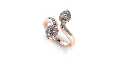 elmas nişan yüzüğü bırakır takı yaprak yüzük altın mücevher tasarımcı alanında bayanlar daimonds diamondo değerli düğün yazdırılabilir engagem 3d print model - Mito3D