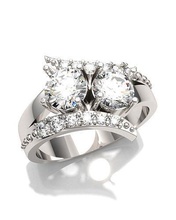 diamantes anel joalheria precioso platina gema luxo brilhando argolas 3d print model - Mito3D