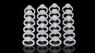elmaslar yüzükler hale takı lüks nişan mücevher yazdırılabilir Ayarlamak Yastık prenses kalp armut oval Solitaire parlak elmas yüzük angagem düğün satış 3d print model - Mito3D