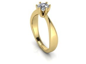 diamonds solitaire ring 070ct engagement jewel diamond jewellery wedding jewelry precious unique rings cad printable platinum gemstone brilliant ruby 3d print model - Mito3D