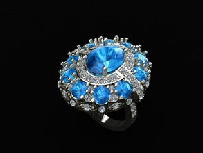 diamonds super ring jewelry gem jewel gold diamond wedding beauty fashion precious rings jewellery stone 3d print model - Mito3D