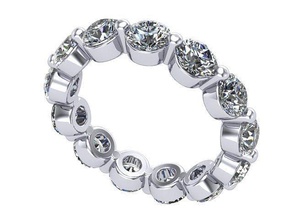 diamants mariage bande d'or argent bijoux anneaux 3d print model - Mito3D